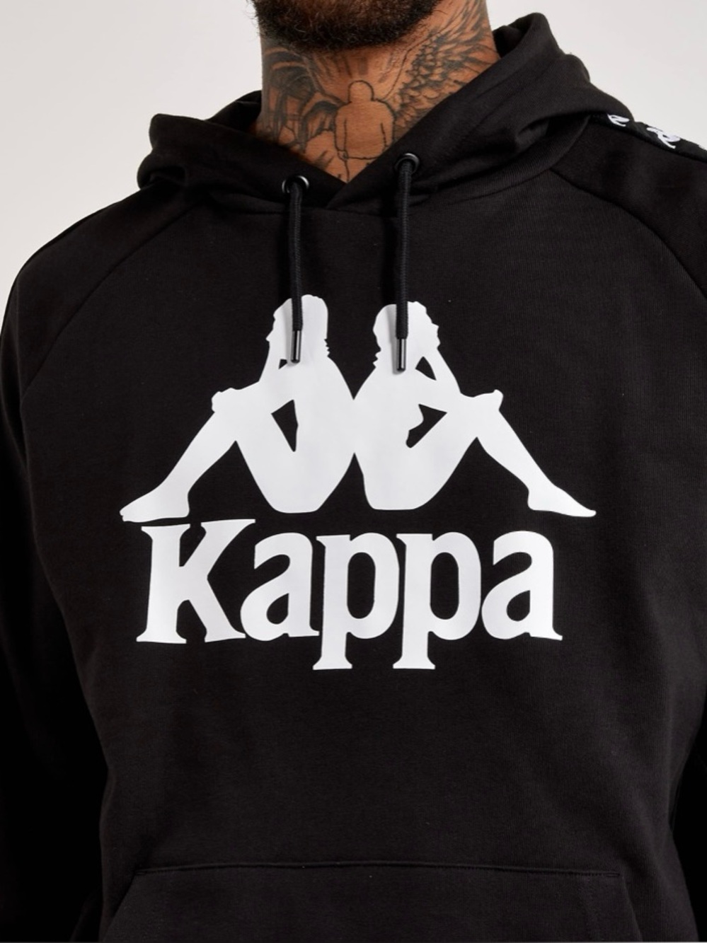 NWT KAPPA 222 Banda Hoodie in Black Smoke / Yellow / White, Size Small